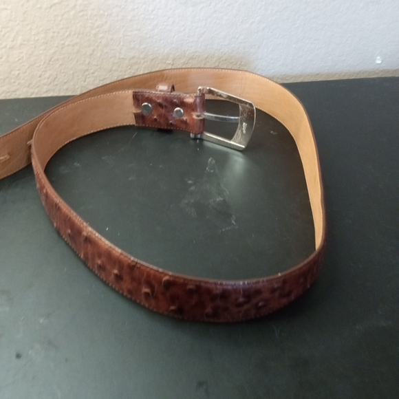 GORGEOUS PRE-OWNED VEARI Genuine Ostrich Skin Leather 42" Belt Made in Mexico - Picture 6 of 6